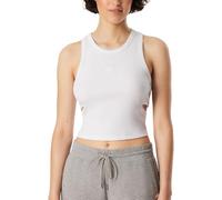Schiesser Women's Damen Trägertop Crop Top Doppelripp mit Seitlichen Cut Outs Organic Cotton 150 Years T-Shirt, Weiss_183228, 10