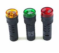 SCHIK 10PCS Buzzer AD16-16SM 12V 24V 220V 16mm sound and light flashing buzzer alarm AD16-16SM (Color : Yellow, Size : 12V)