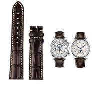 SCHIK 19mm 20mm 21mm Watch Band Cowhide Leather Butterfly Buckle watchband，For Masters Collection L3 L4 L2.628/L2.673 Series Replacement Watch Strap(Brown without buckle,20mm)