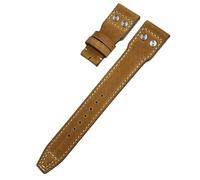 SCHIK 20mm 21mm 22mm Real Leather Rivets Watchband Fit For IWC SPITFIRE Big Pilot's Watch IW5009 Cowhide Strap(Crazy horse,22mm)