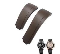 SCHIK 20mm 21mm Rubber Short Buckle Watchband Fit For Rolex Daytona Submariner Role OYSTERFLEX Yacht Master Small Wrist Silicone Strap(Brown,20mm)