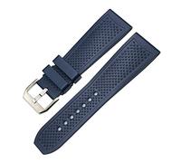 SCHIK 20mm 21mm Rubber Silicone Watchband 22mm 23mm 24mm Fit for Cartier London Tank Santos Sports Soft Waterproof Watch Strap Series(Blue,22mm)