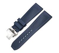 SCHIK 20mm 21mm Rubber Silicone Watchband 22mm 23mm 24mm Fit for Cartier London Tank Santos Sports Soft Waterproof Watch Strap Series(Blue 1,20mm)