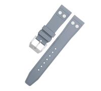 SCHIK 21mm Nature Fluororubber FKM Rubber With Rivet Watchband For IWC Strap Big Pilot Mark Portugieser Soft Wristband(Gray6,21MM)
