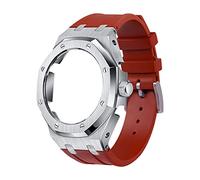 SCHIK 4th Generation Metal Bezel Rubber Strap Crown Strap,For GA2100 Modification Accessories(D)