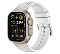 SCHIK For Apple Watch Band Ultra 2 49mm 45mm 44mm Rubber Strap Series 10 9 8 7 6 5 4 3 2 1 SE With Metal Connector S10 46mm 42mm WatchBands(B,42/4445mm)