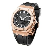 SCHIK For GA2100 GA2110 Mod Kits, Metal Watch Band Strap Bezel, Watch Modding Replacement Accessories Set Rose Gold Case(Black)