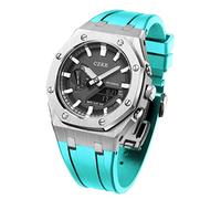 SCHIK For GA2100 GA2110 Mod Kits, Metal Watch Band Strap Bezel, Watch Modding Replacement Accessories Set Silver Case(YING)
