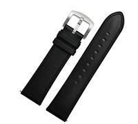 SCHIK For huawei watch2 pro Magic Classic Sport WatchBand 22mm Genuine Leather silicone straps Quick Release bands(Black silver clasp)