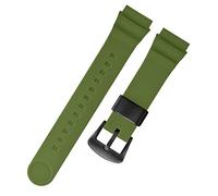 SCHIK For Seiko 5 No. Solar watchband men silicone rubber strap 22mm sports diving canned SNE537 SRPA83J1 Wrist strap(Green black buckle)