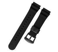 SCHIK For Seiko 5 No. Solar watchband men silicone rubber strap 22mm sports diving canned SNE537 SRPA83J1 Wrist strap(Black black buckle)