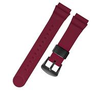 SCHIK For Seiko 5 No. Solar watchband men silicone rubber strap 22mm sports diving canned SNE537 SRPA83J1 Wrist strap(Red black buckle)