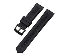 SCHIK For TAG HEUER Sports Silicone Tape Watch Band Natural Rubber Silicone Bracelet Waterproof Sweat Fine Steel Watch Buckle 20 22mm(Black Black,20mm)