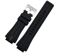 SCHIK For WATCHT2N720 T2N721 TW2T76300 rubber watchband 24 * 16mm Waterproof silicone sports strap with screws(Black orange silver)