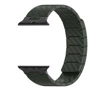 SCHIK Magnetic Carbon Fiber Strap For Apple Watch Ultra 49mm Band S10 46mm 45/42/44mm 38/40/41mm Men Bracelet For IWatch Series 10 9 8 7 6 5 Se 4 Watchbands(Green,S10 42mm)