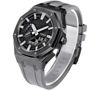 SCHIK Metal Watch Case and Rubber Band Stainless Steel Watch Bezel Rubber Strap Compatible with gm2100 ga2100/2110-Mod Kit 5th Gen Modfication Accessories(Color10,Ga2100/2110)