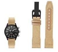 SCHIK Nylon Leather Watchband 20mm 21mm 22mm Fit for IWC Le Petit Prince Big Pilot IW3777 Black Sport Canvas Watch Strap(Khaki black,21mm)