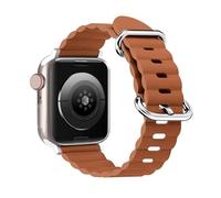 SCHIK Ocean Leather Strap For Apple Watch Band 44mm 45mm 40mm 38mm 42mm S10 46MM 42MM Ultra 49mm Bracelet Correa IWatch Series 7 SE 8 5 3 Watchbands(Brown,42/44/45/49mm)