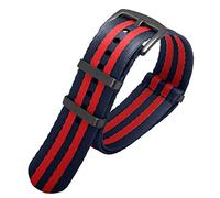 SCHIK Premium Quality 20mm 22mm Seatbelt Watch Band Nylon Strap For Seiko Mido 007 James Bond Military Striped Replacement Men Watch(A19 black clasp,20mm)