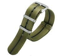 SCHIK Premium Quality 20mm 22mm Seatbelt Watch Band Nylon Strap For Seiko Mido 007 James Bond Military Striped Replacement Men Watch(A10 silver clasp,20mm)