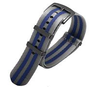 SCHIK Premium Quality 20mm 22mm Seatbelt Watch Band Nylon Strap For Seiko Mido 007 James Bond Military Striped Replacement Men Watch(A12 black clasp,20mm)