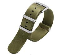 SCHIK Premium Quality 20mm 22mm Seatbelt Watch Band Nylon Strap For Seiko Mido 007 James Bond Military Striped Replacement Men Watch(A2 silver clasp,22mm)