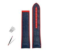 SCHIK Rubber Silicone Watch Bands For Omega Seamaster 300 speedmaster Strap Watchband Moon Watch Strap 20mm 22mm(Blue red,20mm)