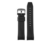 SCHIK Rubber Sport Strap For Tissot Sea star T120 Curved Waterproof Diving Silicone Band T120417A Men Replacement Belt Watchband(Black black)