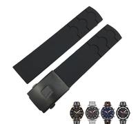 SCHIK Rubber Watchband 20mm Suitable For Tissot PRS516 T100417 Sports Waterproof Soft Watch Strap Free Tools Men(Back black)