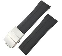 SCHIK Rubber Watchband 21mm 22mm Replacement For MIDO M026 Ocean Star HydroConquest Waterproof Sport Watch Strap(Black silver,21mm)