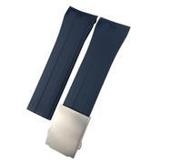 SCHIK Rubber Watchband 21mm 22mm Replacement For MIDO M026 Ocean Star HydroConquest Waterproof Sport Watch Strap(Blue silver clasp2,21mm)