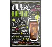 schilderkreis24 Cocktail Recipe "Cuba Libre" Magnet Alcohol Spirits Decorative Fridge Magnet Humour Gift Idea Birthday Christmas 9 x 6 cm
