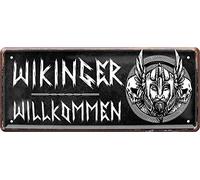 schilderkreis24 Tin Signs Collection 28 x 12 cm - Viking Sayings & Nordic Motifs: Decoration & Gift Ideas for Fans of Nordic Mythology (Viking Welcome)