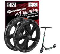 Schildkröt City Scooter 200 mm Replacement Wheels Set of 2 High-Quality PU Wheels (85A) with ABEC7 Bearings and Robust Plastic Rim