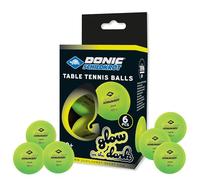 Schildkröt Donic-Schildkröt Glow in the Dark Table Tennis Balls, 6 Light Green Fluorescent Poly 40+ Quality, for Dusk and Play, 608507