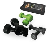 Schildkröt Fitness Dumbell Set (2x0.5 Kg, 2x1 Kg, 2x1.5 Kg), Grey/Black/Green, 960010