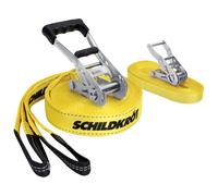 Schildkröt® Slackline Kit 15m Long, Slack Line with teaching line for Beginners, Circus Skills Equipment for All Ages, Outdoor Slackline Tightrope, Easy Setup, Outdoor Play Equipment