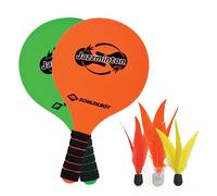 Schildkröt Jazzminton Set V2 – 2 Rackets, 3 Birdies, LED Night Ball – One Size Orange/Green