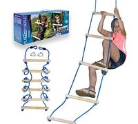 Schildkröt® Jungle Ladder | Climbing Rope Ladder for Kids | Outdoor Wooden Play Equipment for Backyard, Playground Accessories | Hardwood & Weather-Resistant Rope | 250cm x 38cm