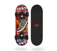 Schildkröt Mini-Skateboard 17", Wooden Deck 43 x 13 cm, Plastic Wheels 50 x 30 mm, Design: Skate It Out, 510610
