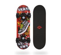 Schildkröt Mini-Skateboard 17", Wooden Deck 43 x 13 cm, Plastic Wheels 50 x 30 mm, Design: Skate It Out, 510610