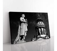 Schiller Berlin Germany Modern Canvas Wall Art Print Ready to Hang, Framed Picture for Living Room Bedroom Home Office Décor, 50x35 cm (20x14 Inch)