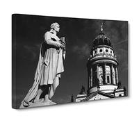 Schiller Berlin Germany Modern Canvas Wall Art Print Ready to Hang, Framed Picture for Living Room Bedroom Home Office Décor, 20x14 Inch (50x35 cm)