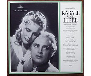 SCHILLER, FRIEDRICH / KABALE UND LIEBE / 1966 / Bildhülle / Deutsche Grammophon Gesellschaft / DIE GROSSE SZENE # 40004 / Deutsche Pressung / 12" Vinyl Langspiel Schallplatte / Ein bürgerliches Trauerspiel INSZENIERUNG: ERST LOTHAR / Nach einer Festspielaufführung zu Salzburg aus dem Jahre 1955 / WALTER FRANCK / WILL QUADFLIEG / HEIDEMARIE HATHEYER / BRUNO HÜBNER / EWALD BALSER / MARIA SCHELL / NICOLE HEESTERS /