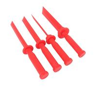 Schimer Non-marring Plastic Chisel Scraper Set, Long Lasting Remover for Vehicle Cleaning, 4 Pieces, Red