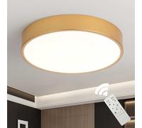Schindora Gold LED Ceiling Lights, Ø50cm Metal 39W Dimmable Flush Mount Round LED Ceiling Light for Bedroom, Office, Kitchen, Living