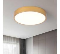 Schindora Gold Metal Ceiling Light, Ø30cm 24W LED Flush Mount, 3 Color Dialing, 3000k/4500k/6000k Round LED for Bedroom, Office, Kitchen, Living