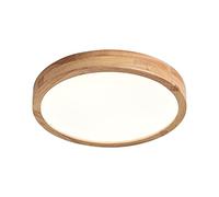 Schindora Wooden LED Ceiling Light,20W Warm White 3000K 1600 LM,Round Wood Ceiling Lights Ø30cm for Lounge Living Room Kitchen Dining Room Hallway Home Office Children's Room