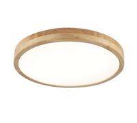 Schindora Wooden LED Ceiling Light,Dimmable with Control,36W Round Wood Ceiling Lights Ø50cm for Living Room Kitchen Dining Room Home Office Children's Room