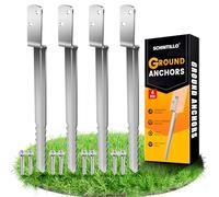 SCHINTILLO 4PCS Fence Post Spike Anchor, Hot-dip Galvanized Ground Anchor for Swing, Wooden Post(4x53cm)